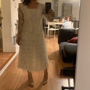 Vintage ivory lace dress